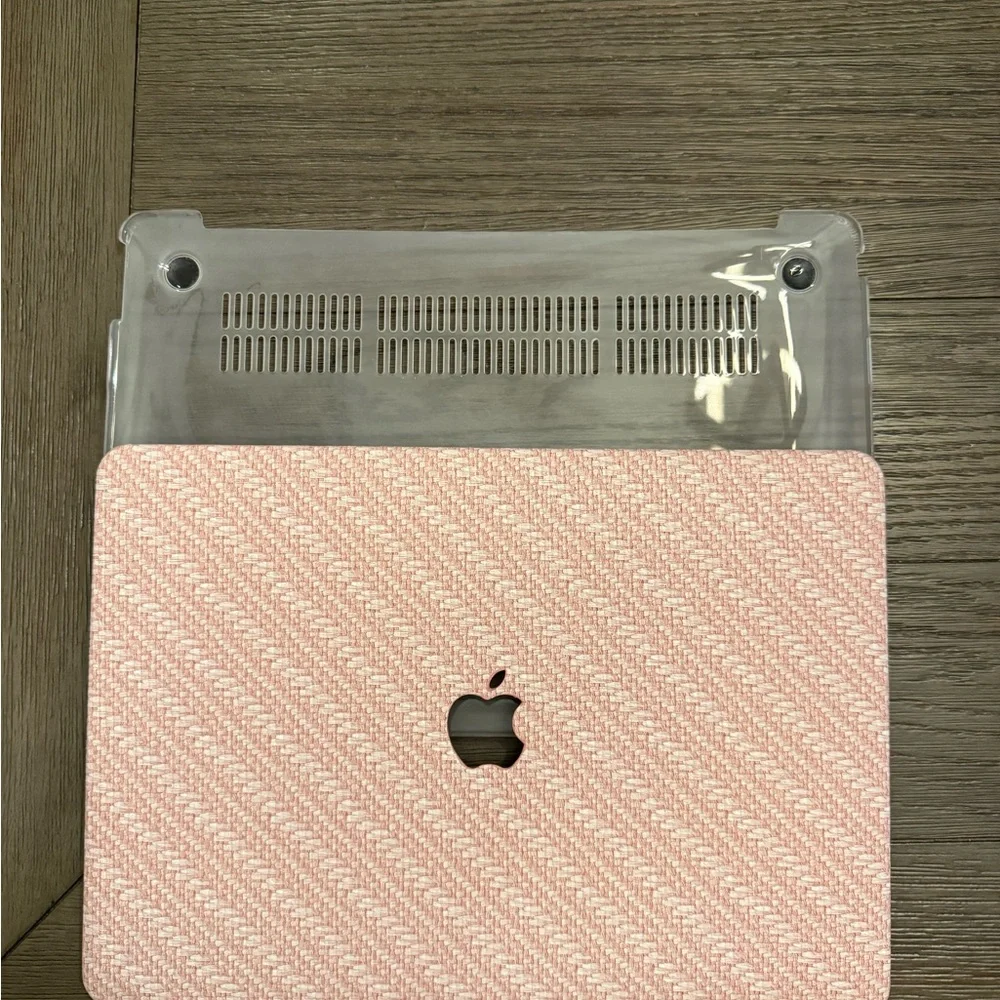 UniqFind Pink Cross Weave Protective Case for MacBook Air 13 inch